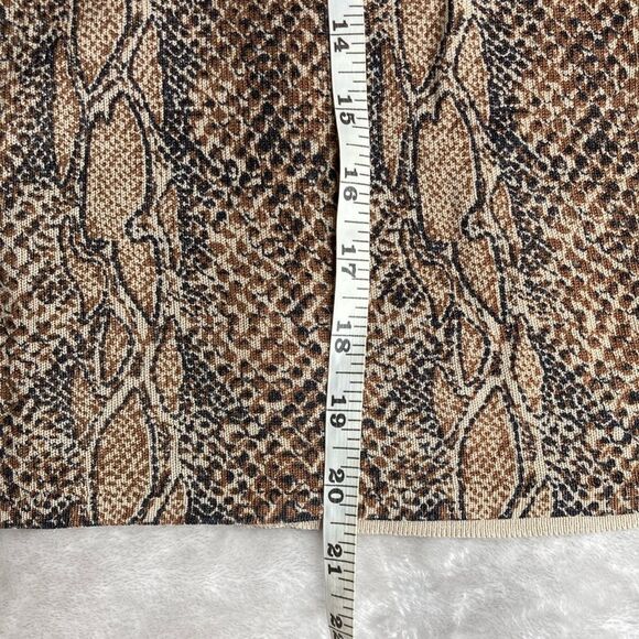 AUGUST SILK L Cardigan 100% Silk Long Sleeve Button Up Snake Skin Print Sweater - Picture 8 of 9